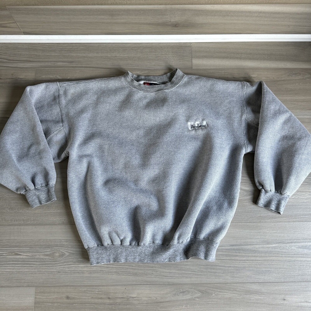Rare Vintage Hugo Boss America Embroidered Gray Grey Crewneck Sweatshirt L